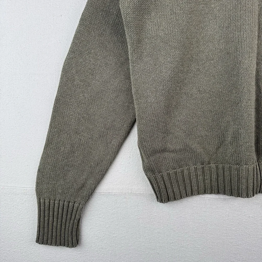 90s Vintage Polo Ralph Lauren Men's M Olive Marled Knit Sweater 100% Cotton - Picture 9 of 14